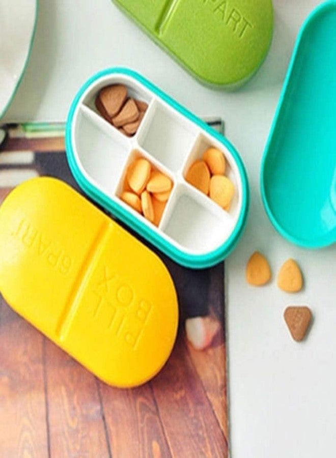Gra8 Portable Medicine Case || 6 Part Pill Box Tablet Organizer Storage Holder || Home and Outdoor Traveling Picnic (1Pcs) (Multicolor) - Image 3